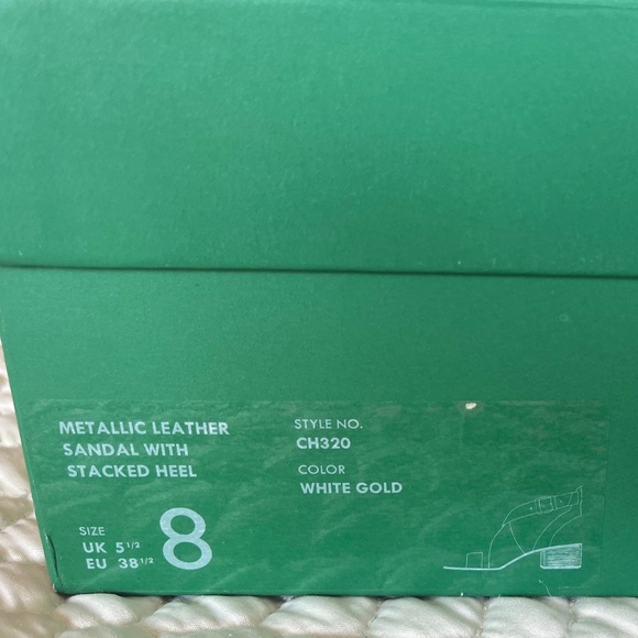 J. CREW Sandals Leather Gold SZ 8 - Picture 4 of 4